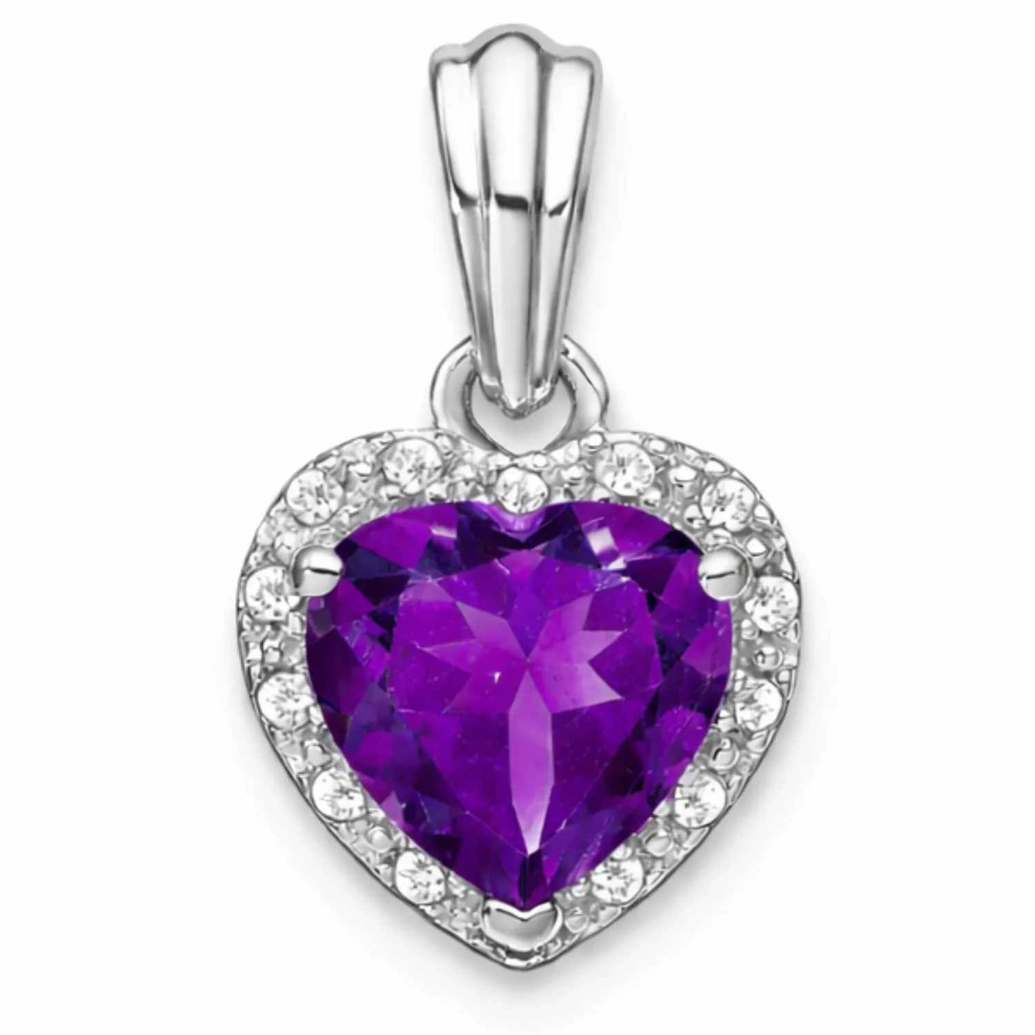 Heart Gemstone and Diamond Halo Pendant sold by Zulily product image thumbnail 2