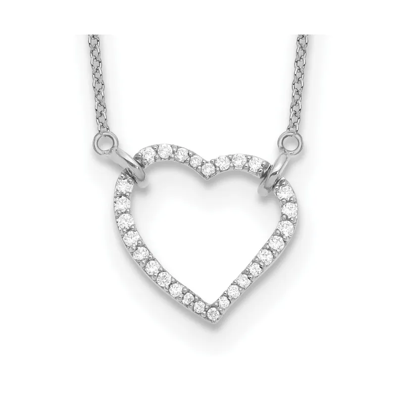 Lab Grown Diamond Open Heart Necklace 1/5 ctw made by Zulily