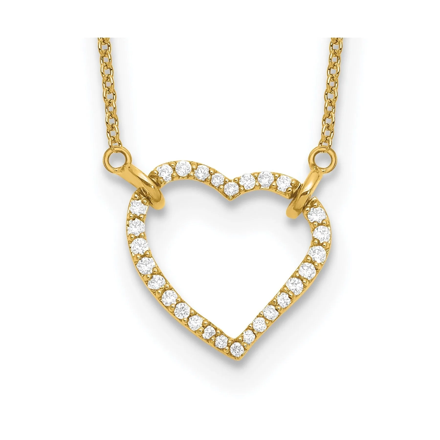 Lab Grown Diamond Open Heart Necklace 1/5 ctw sold by Zulily product image thumbnail 2