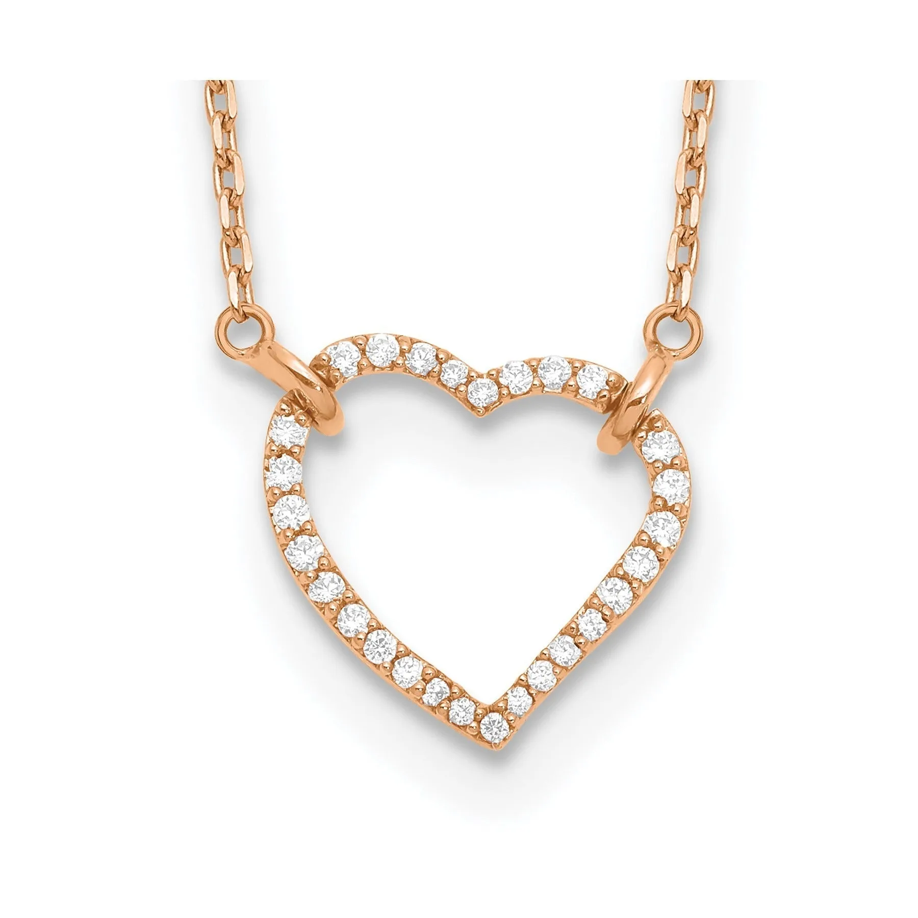 Lab Grown Diamond Open Heart Necklace 1/5 ctw sold by Zulily product image thumbnail 3