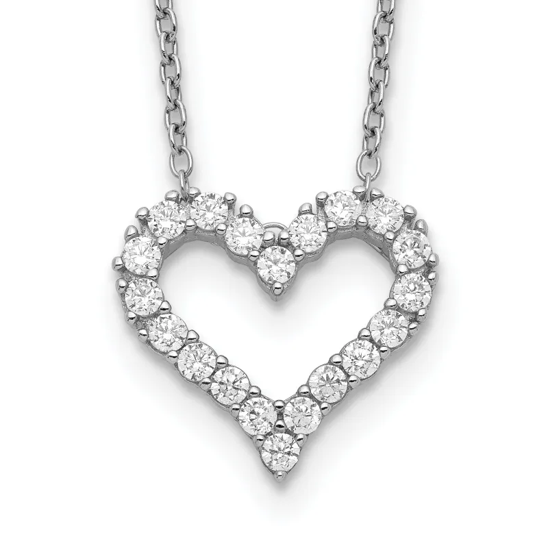 Sterling Silver CZ Heart Necklace made by Zulily