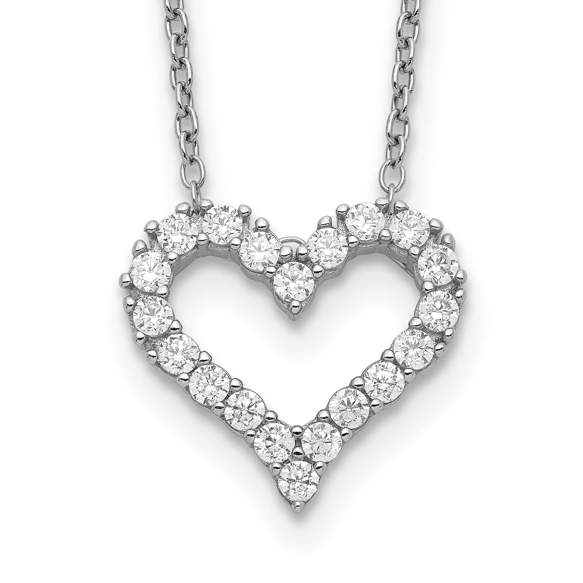Sterling Silver CZ Heart Necklace sold by Zulily