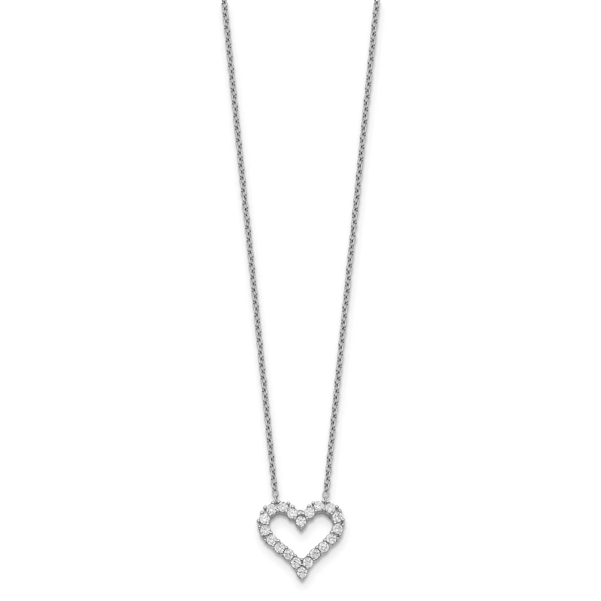 Sterling Silver CZ Heart Necklace sold by Zulily product image thumbnail 2