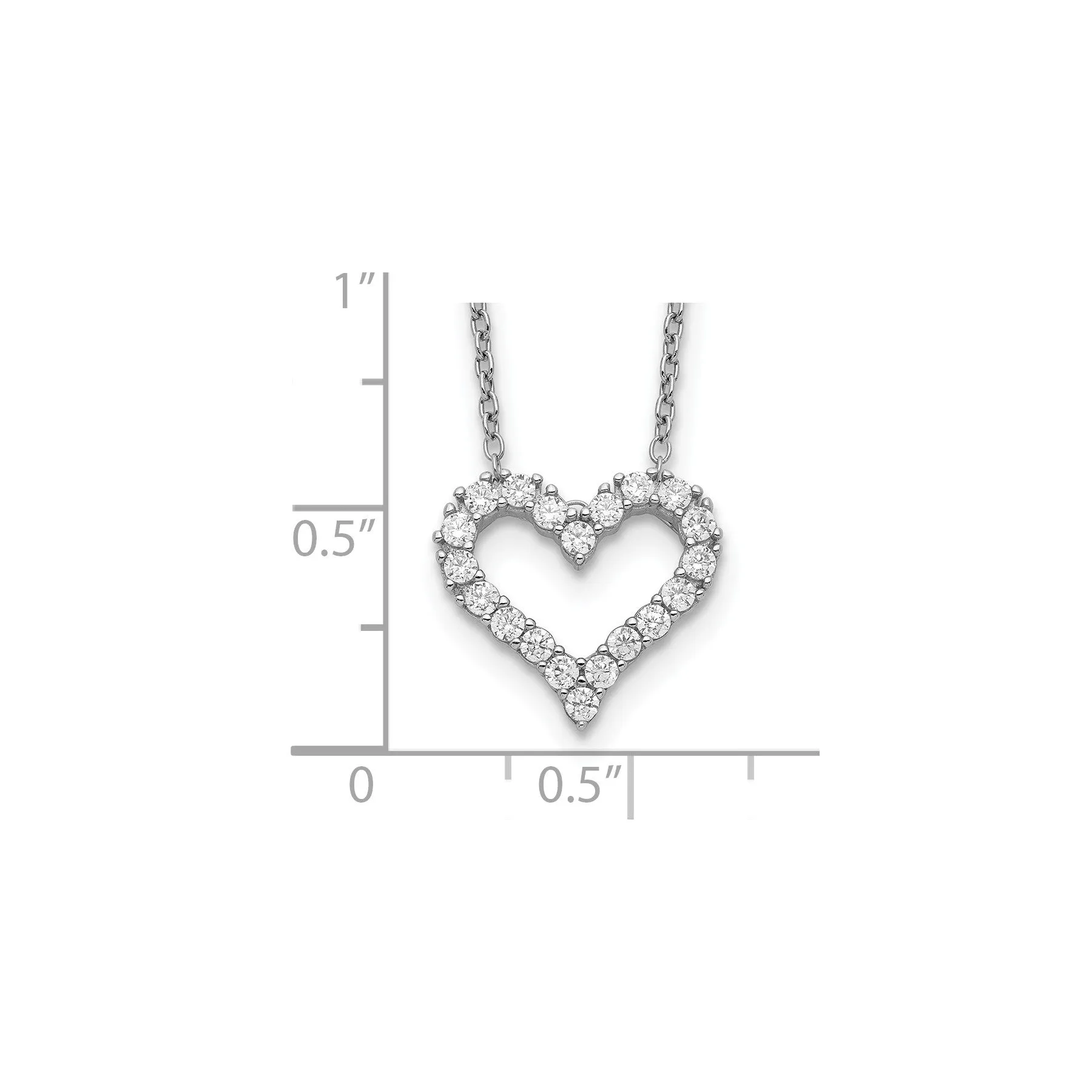 Sterling Silver CZ Heart Necklace sold by Zulily product image thumbnail 3