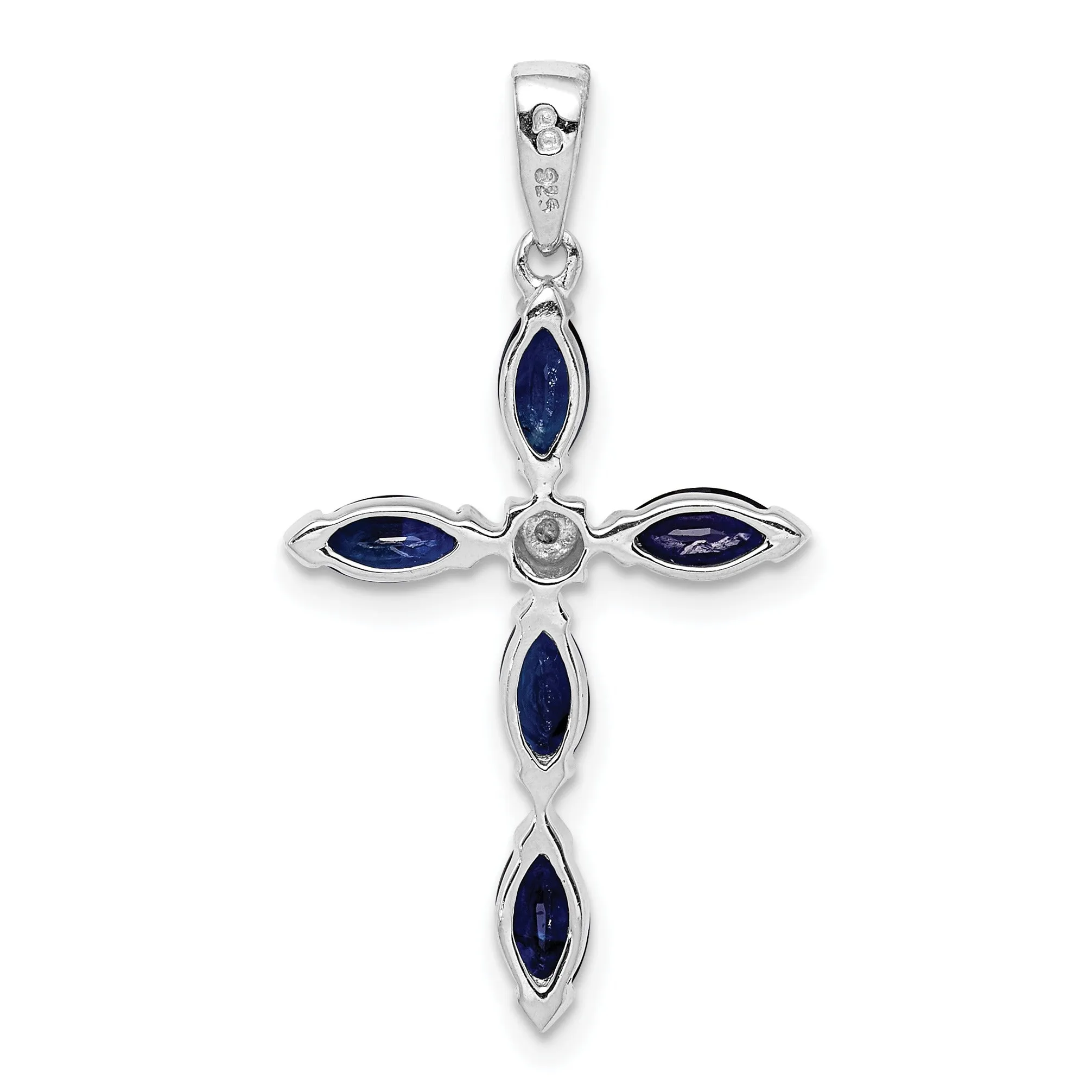 Sterling Silver Natural Sapphire and Diamond Pendant sold by Zulily product image thumbnail 2