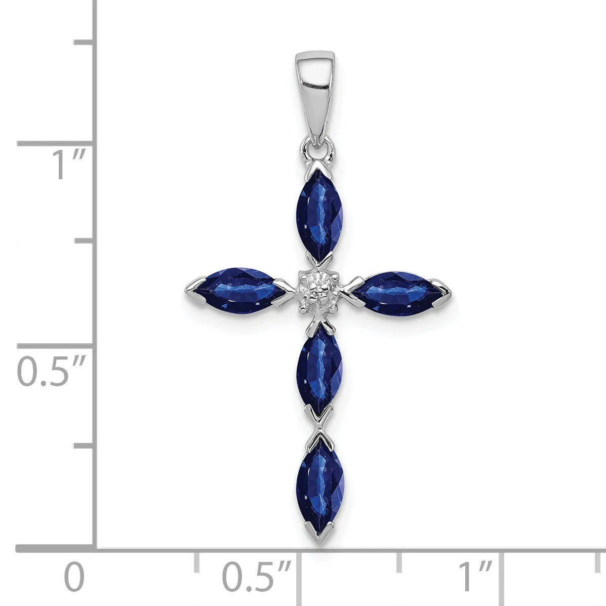 Sterling Silver Natural Sapphire and Diamond Pendant sold by Zulily product image thumbnail 4