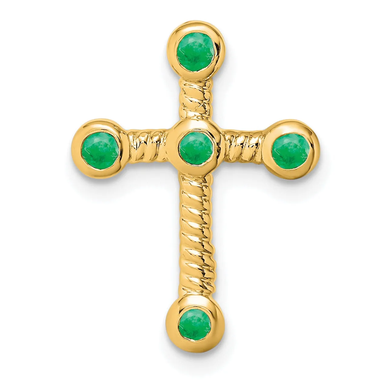 Natural Green Emerald Cross Gold Pendant sold by Zulily product image thumbnail 3