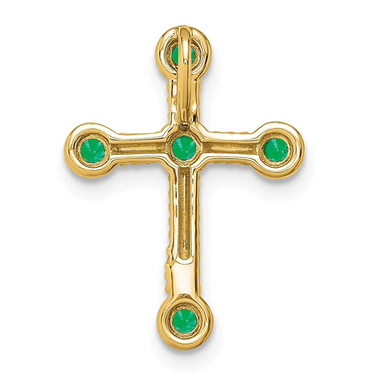 Natural Green Emerald Cross Gold Pendant sold by Zulily product image thumbnail 4