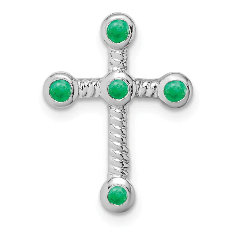 Natural Green Emerald Cross Gold Pendant made by Zulily