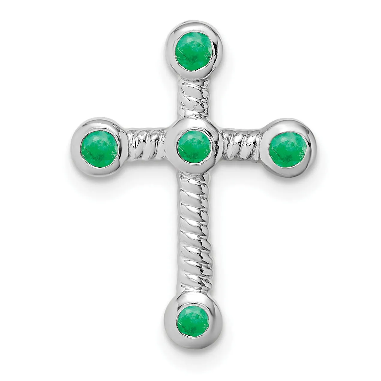 Natural Green Emerald Cross Gold Pendant sold by Zulily