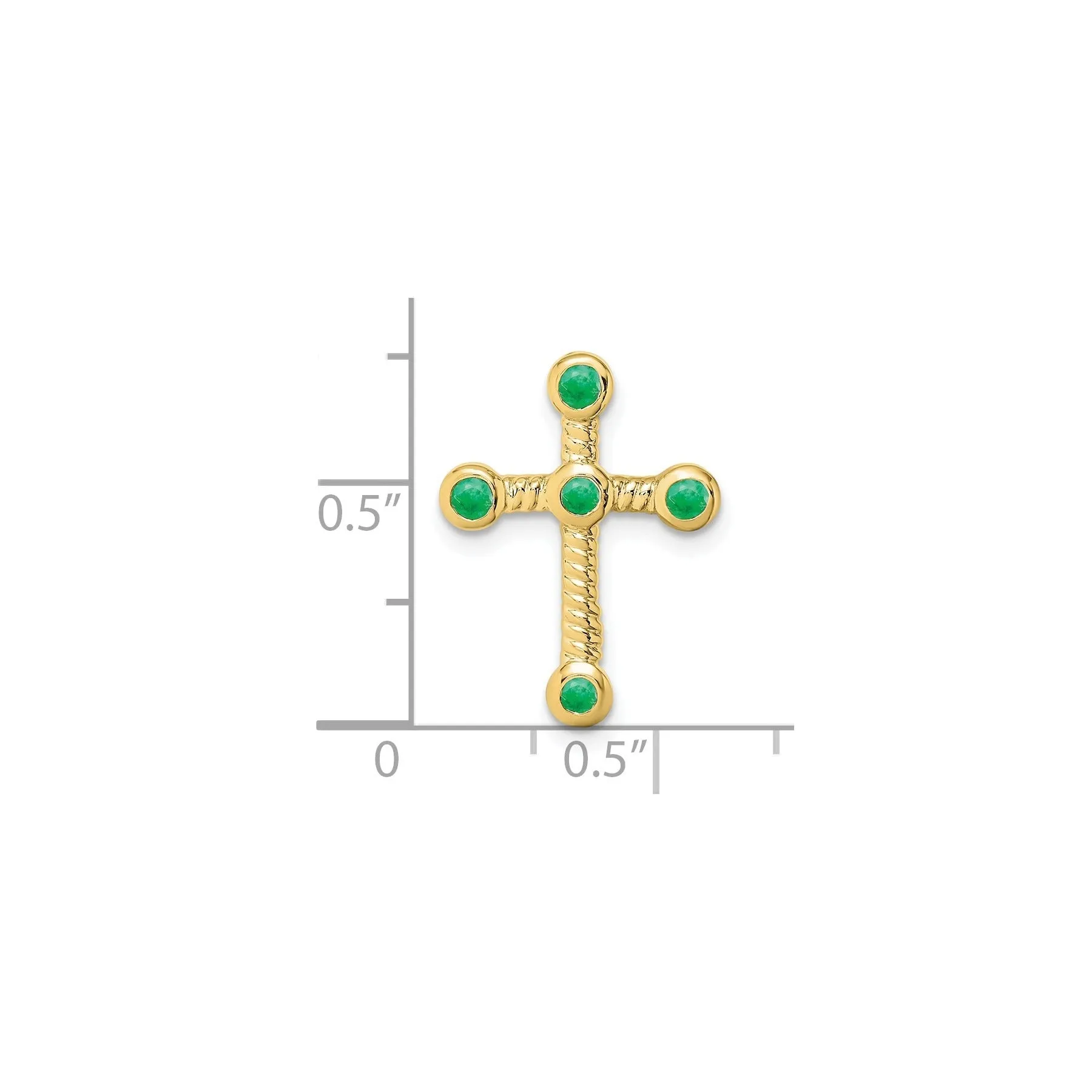 Natural Green Emerald Cross Gold Pendant sold by Zulily product image thumbnail 5