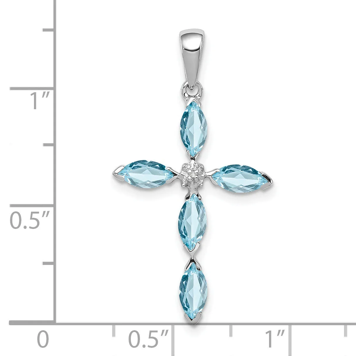 Sterling Silver Natural Blue Sky Blue Topaz and Diamond Pendant sold by Zulily product image thumbnail 4