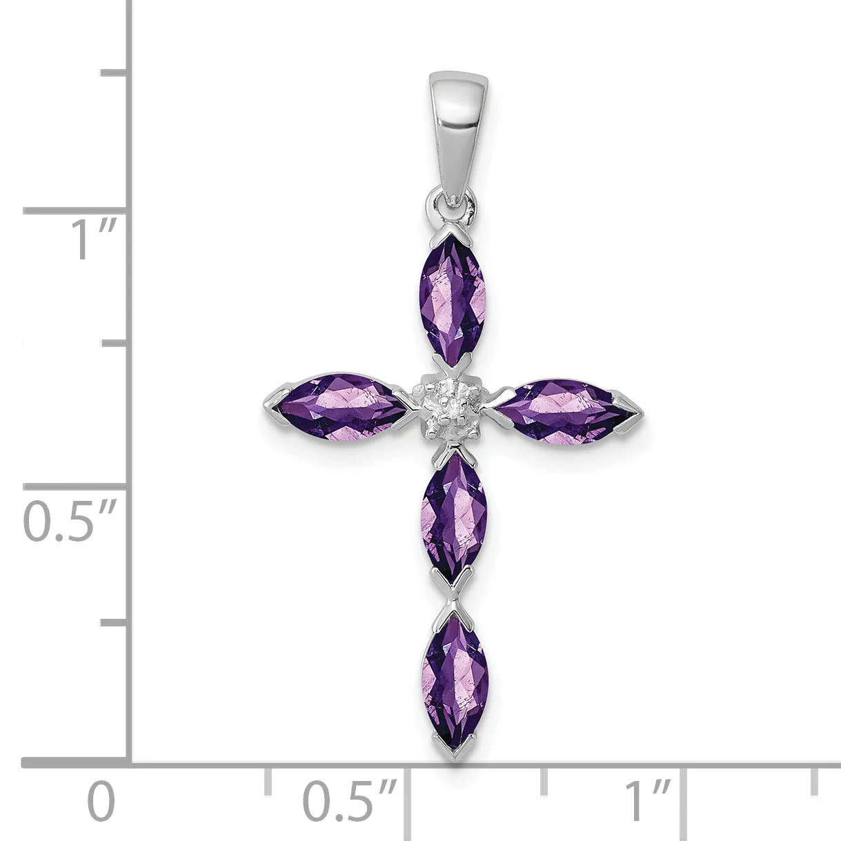 Sterling Silver Natural Amethyst and Diamond Pendant sold by Zulily product image thumbnail 4