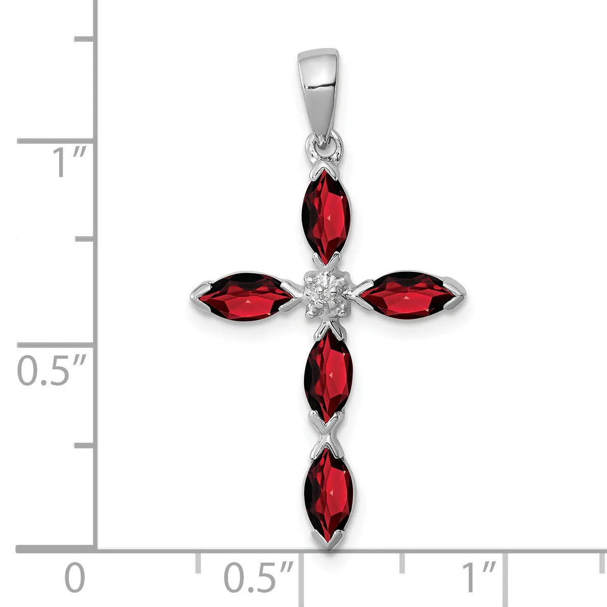 Sterling Silver Natural Garnet and Diamond Pendant sold by Zulily product image thumbnail 4