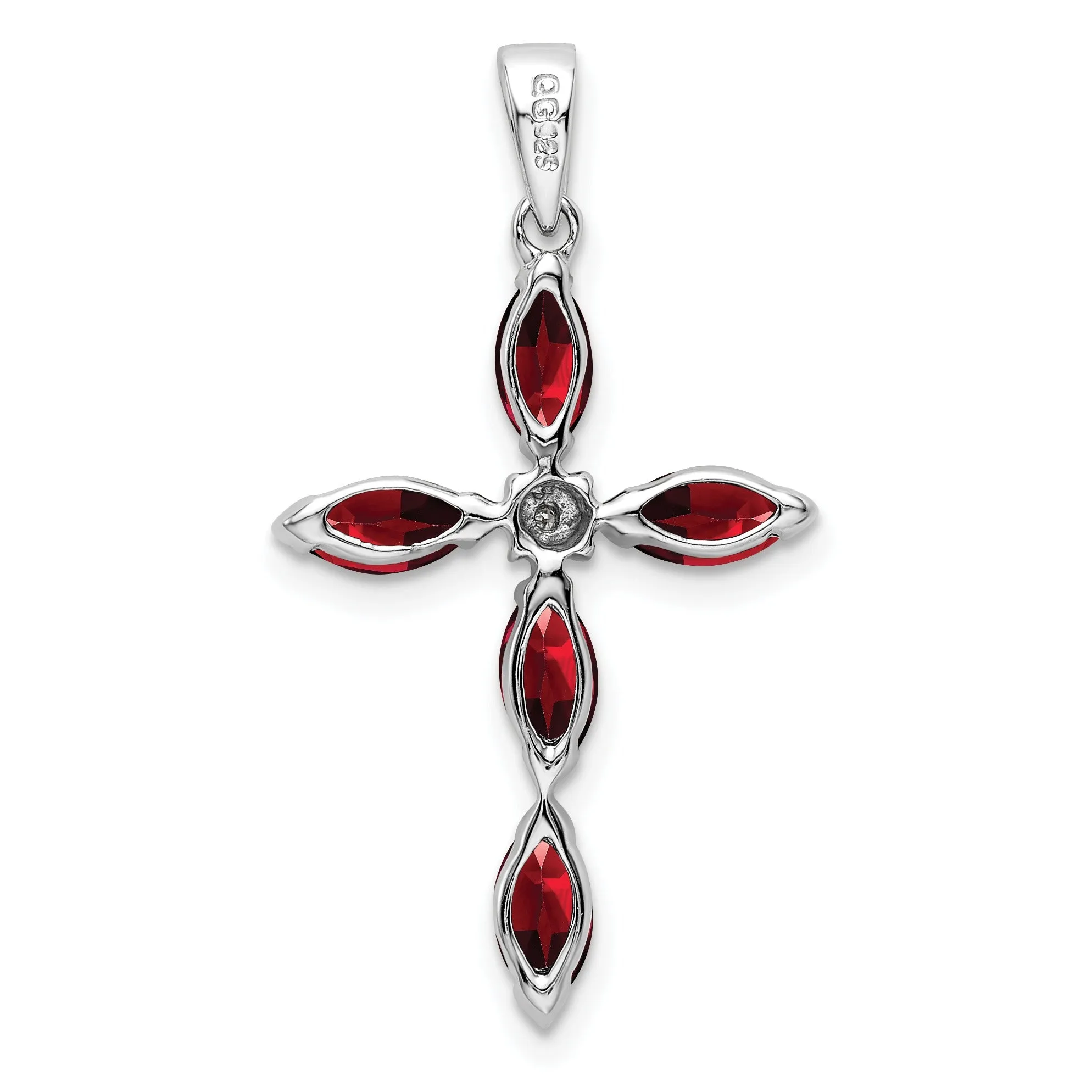 Sterling Silver Natural Garnet and Diamond Pendant sold by Zulily product image thumbnail 2
