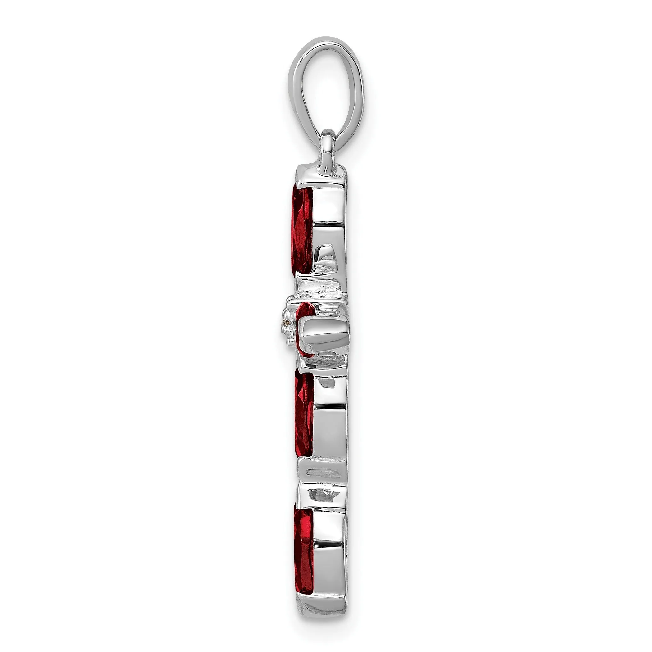 Sterling Silver Natural Garnet and Diamond Pendant sold by Zulily product image thumbnail 3