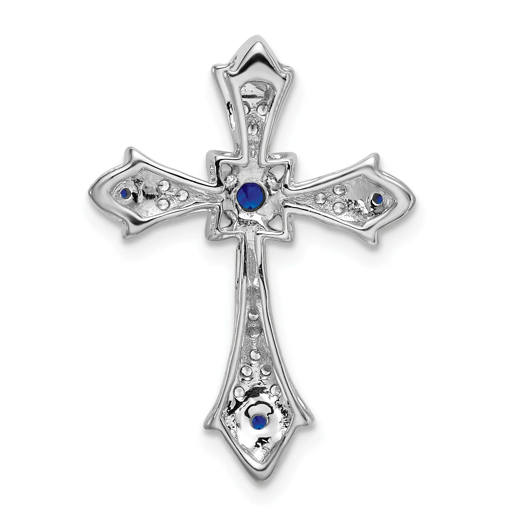 Gold Round Natural Blue Sapphire and Diamond Pendant sold by Zulily product image thumbnail 2