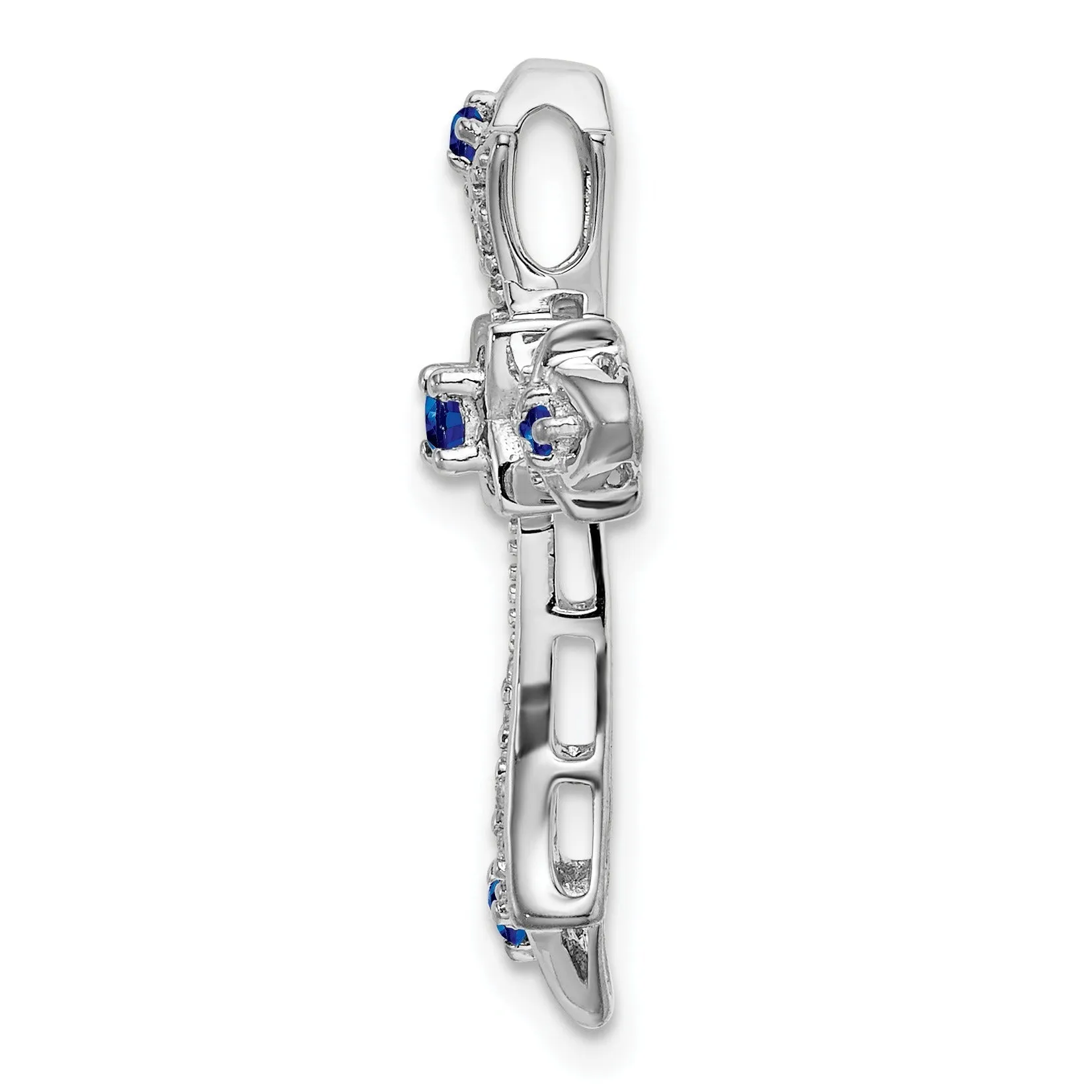Gold Round Natural Blue Sapphire and Diamond Pendant sold by Zulily product image thumbnail 3