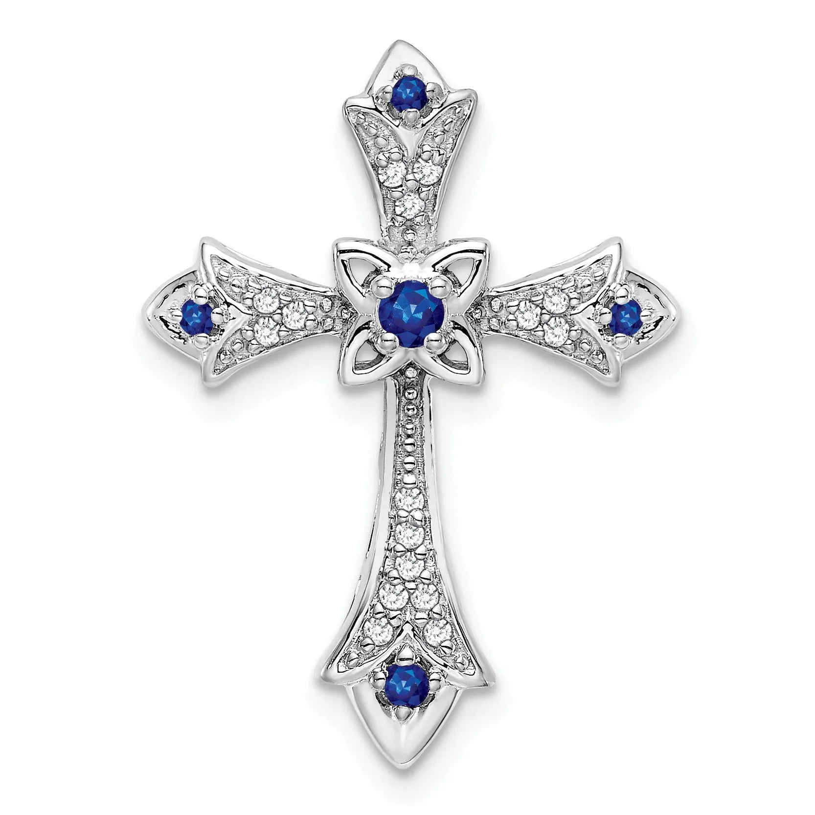 Gold Round Natural Blue Sapphire and Diamond Pendant sold by Zulily