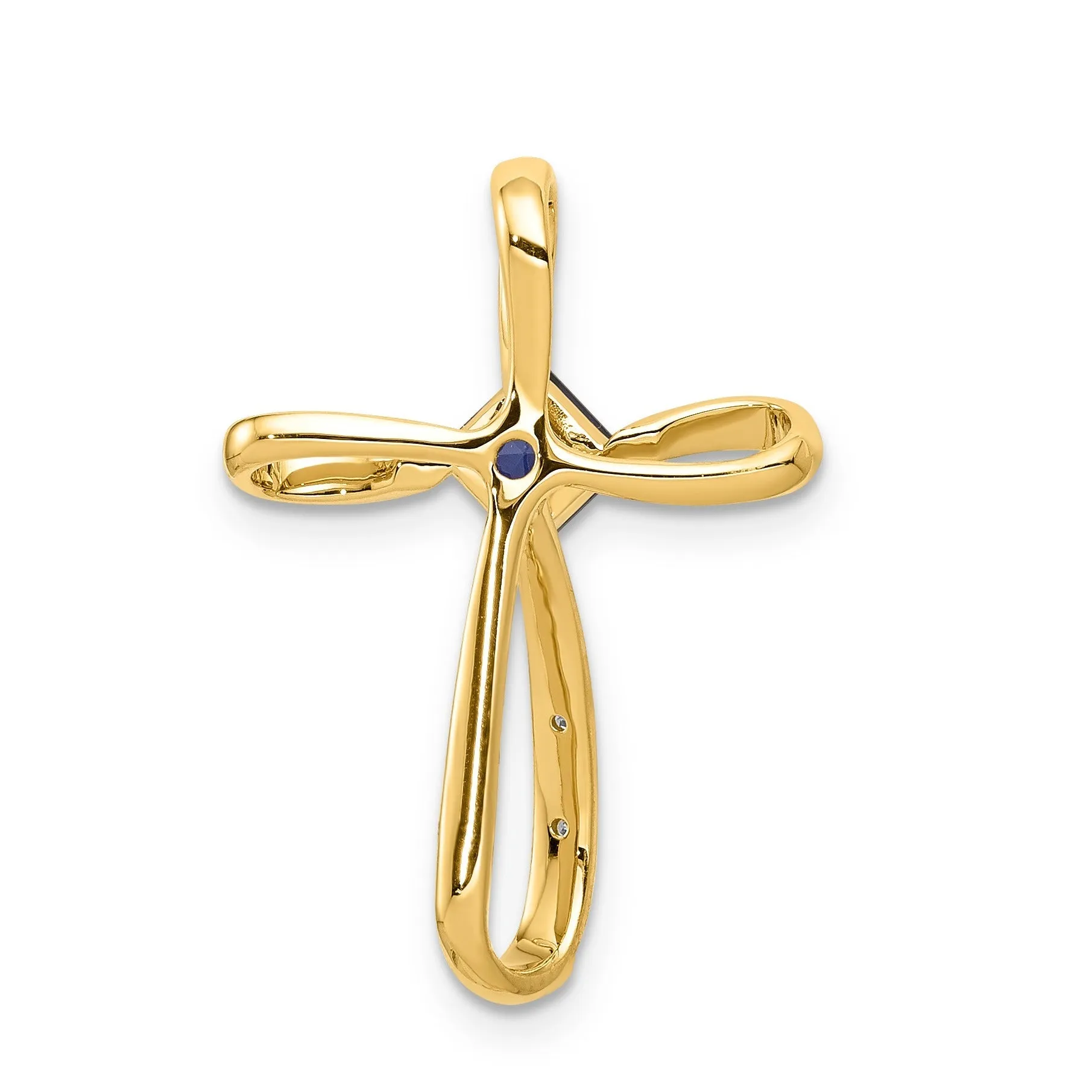 Lab Created Sapphire and Diamond Cross Pendant Gold sold by Zulily product image thumbnail 2