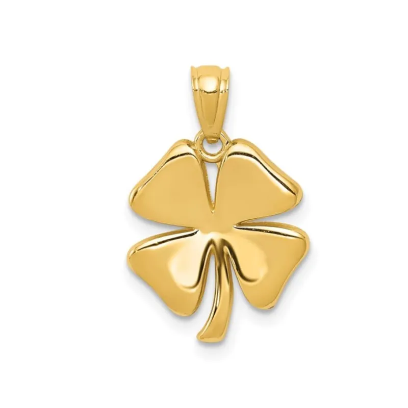 10K Yellow Gold Four Leaf Clover Charm Luck Pendant made by Zulily