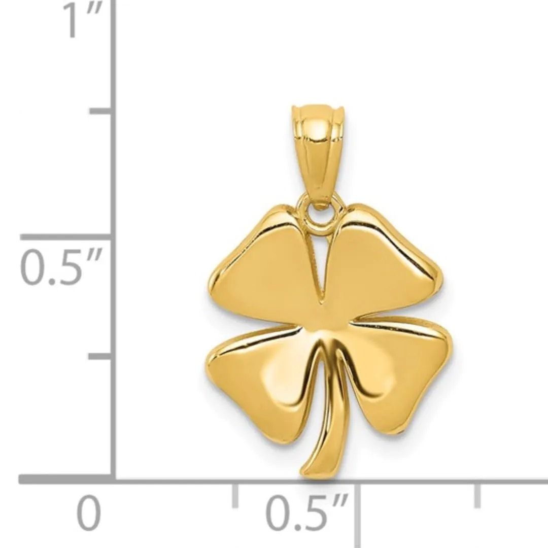 10K Yellow Gold Four Leaf Clover Charm Luck Pendant sold by Zulily product image thumbnail 5