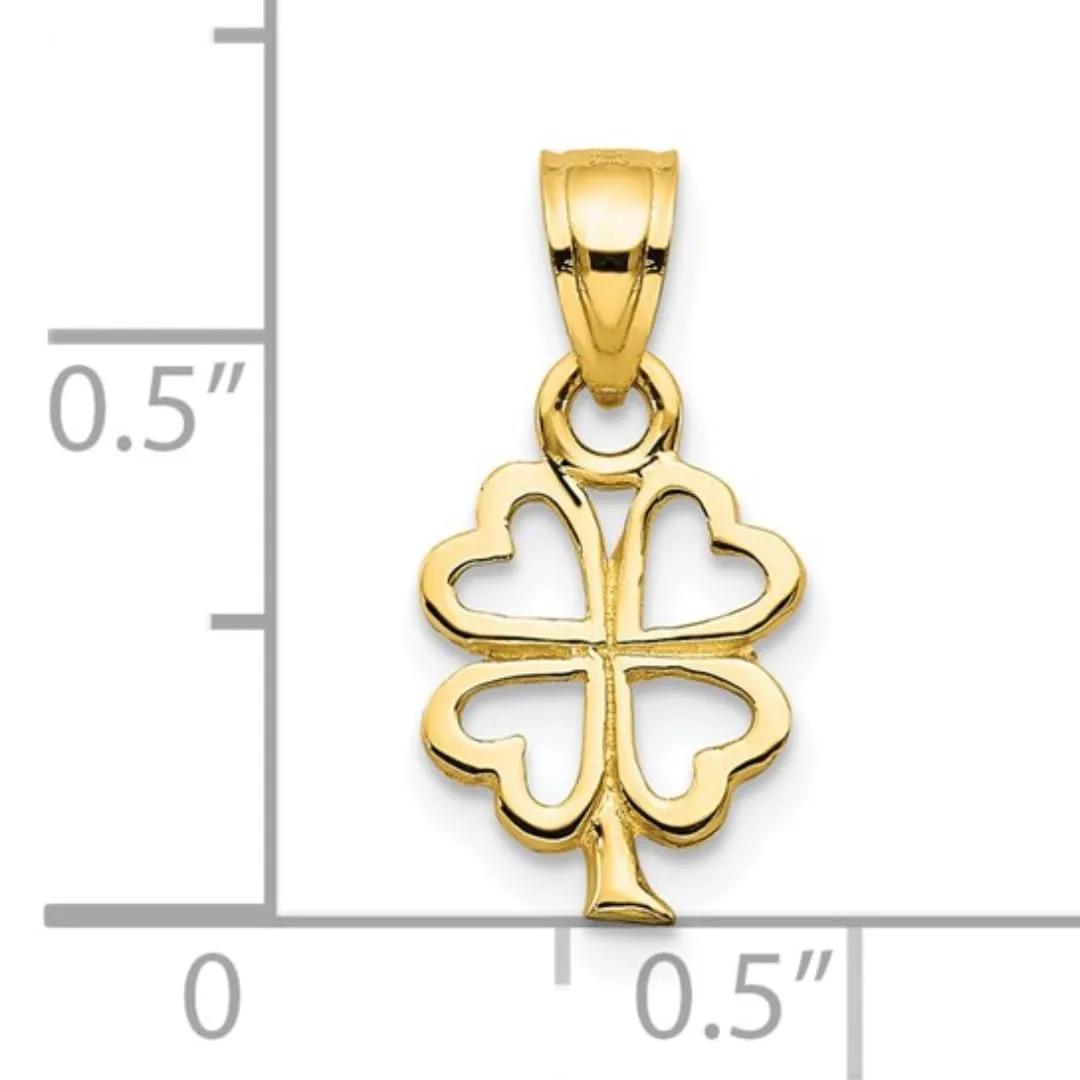 Four Leaf Clover Charm 10K Yellow Gold Pendant sold by Zulily product image thumbnail 4
