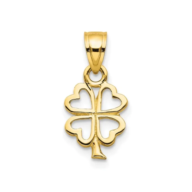 Four Leaf Clover Charm 10K Yellow Gold Pendant made by Zulily