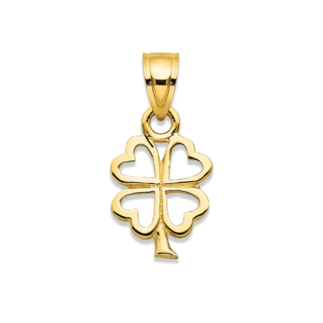 Four Leaf Clover Charm 10K Yellow Gold Pendant sold by Zulily product image thumbnail 3