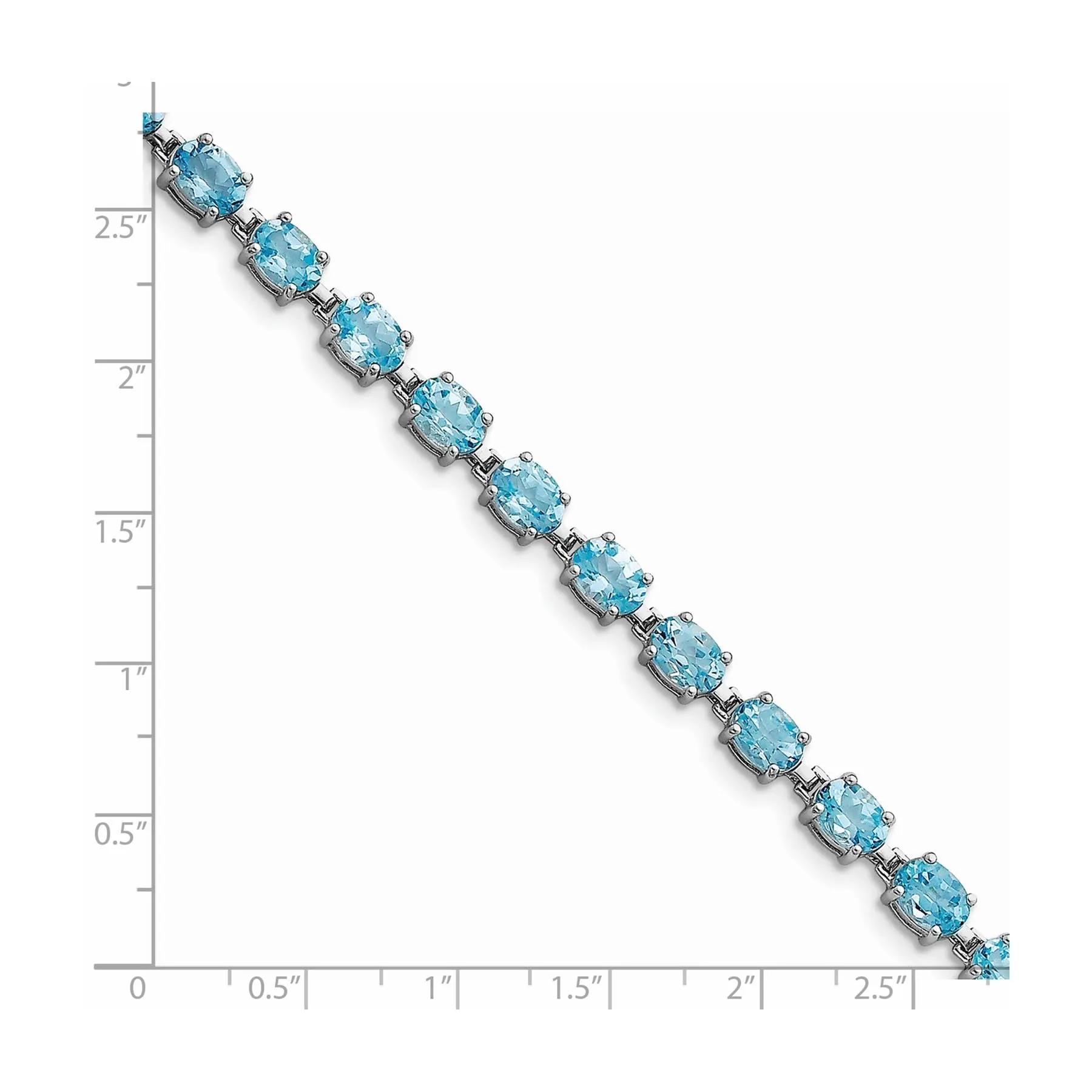 4.75 Ct Oval Swiss Blue Topaz Prong Sterling Silver Tennis Bracelet sold by Zulily product image thumbnail 3