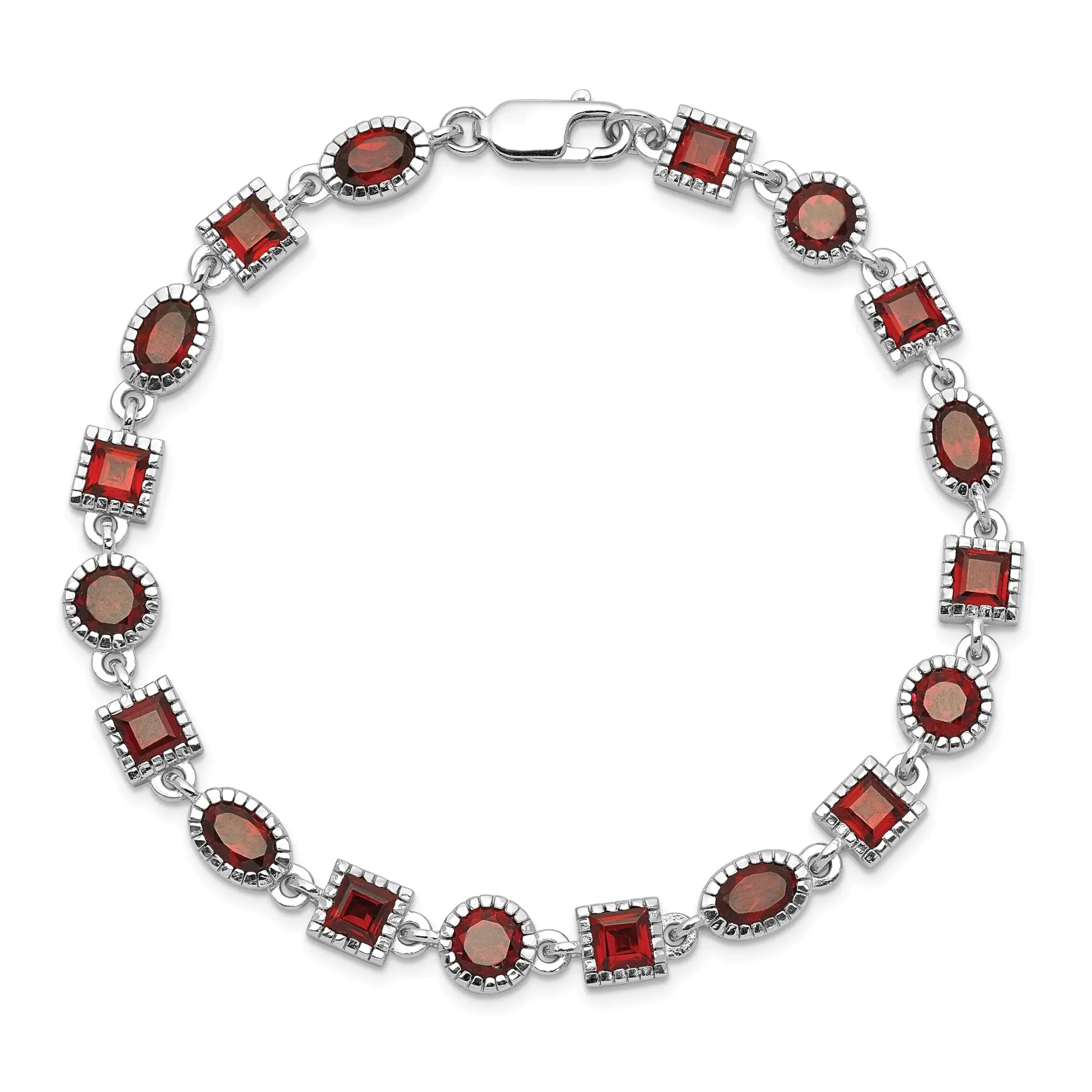 Genuine Red Garnet Sterling Silver Link Bracelets sold by Zulily product image thumbnail 3