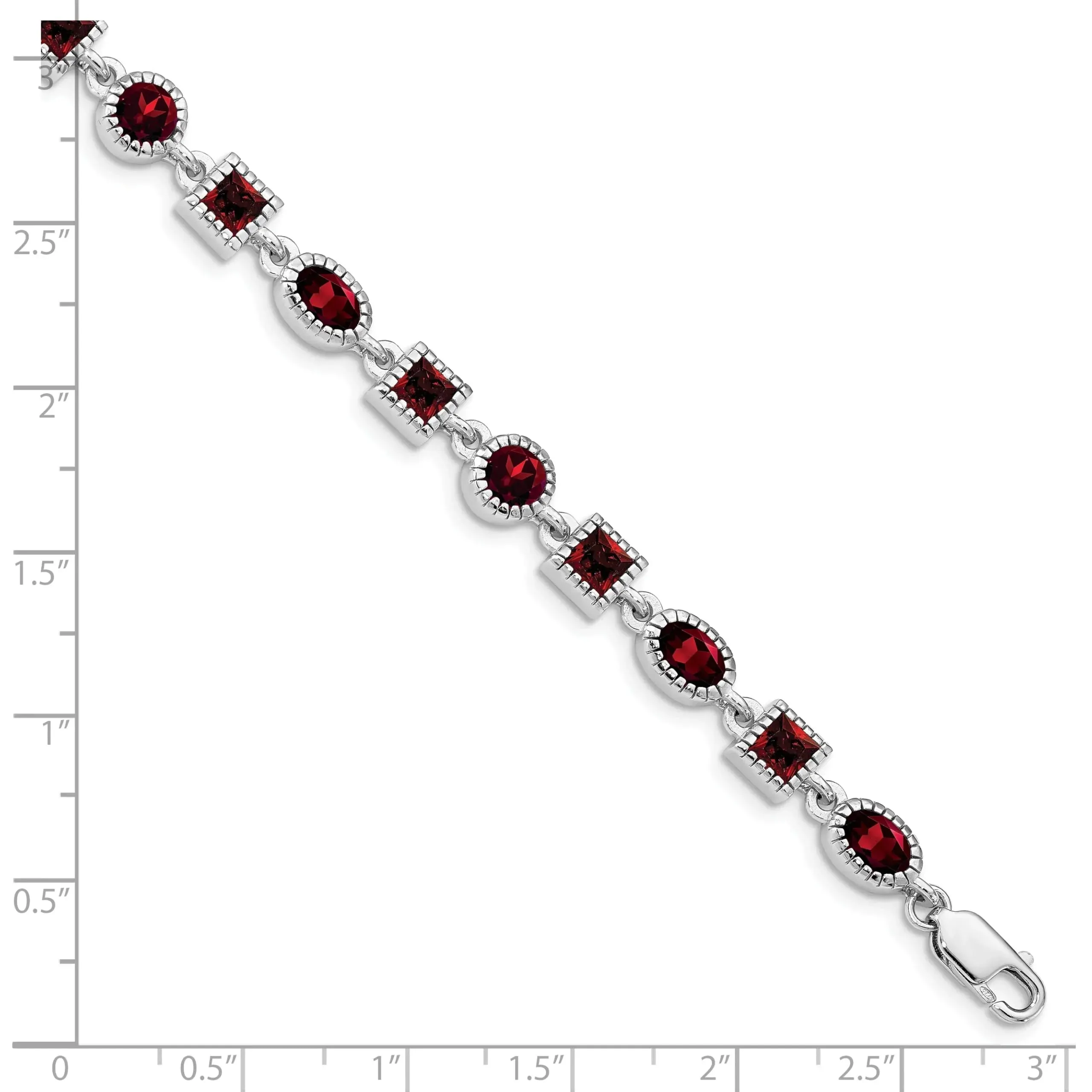 Genuine Red Garnet Sterling Silver Link Bracelets sold by Zulily product image thumbnail 4
