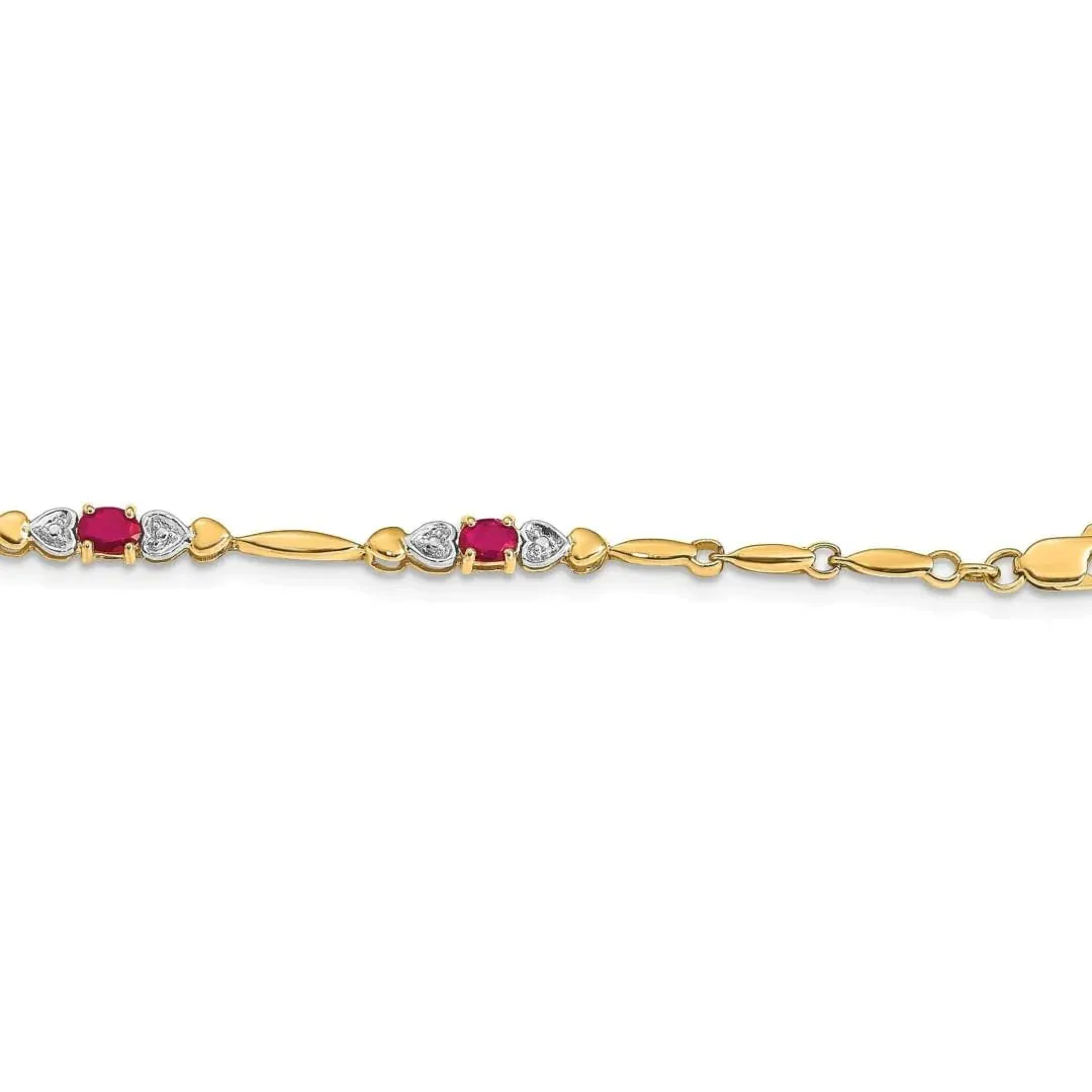Genuine Ruby 14K Gold Bracelet Heart sold by Zulily product image thumbnail 2