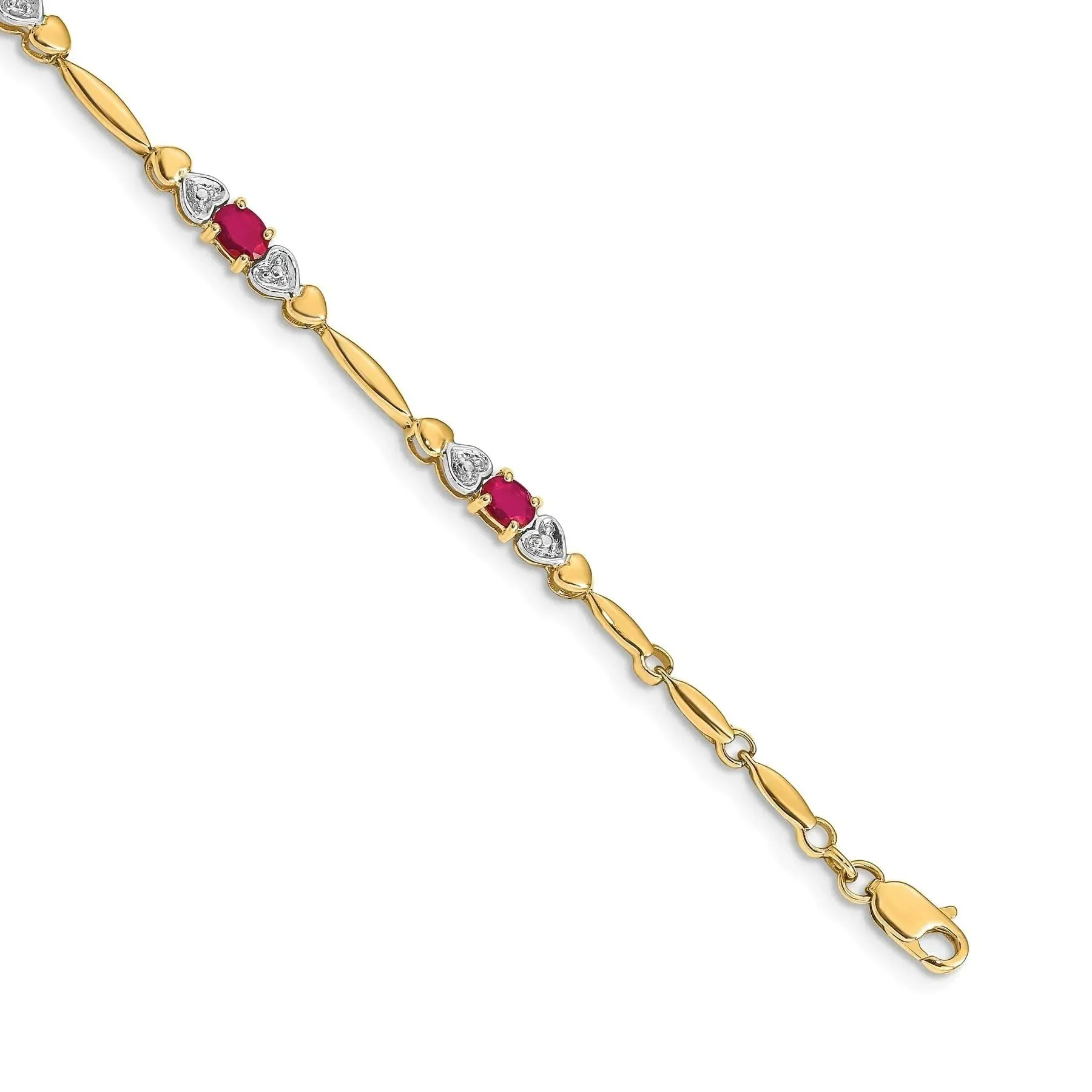 Genuine Ruby 14K Gold Bracelet Heart sold by Zulily product image thumbnail 3