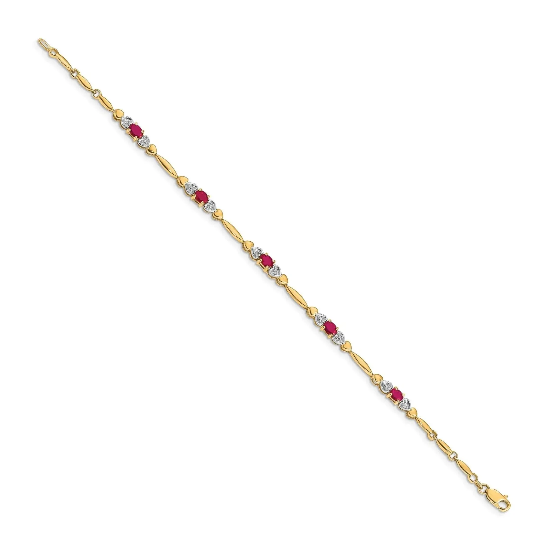 Genuine Ruby 14K Gold Bracelet Heart sold by Zulily product image thumbnail 4