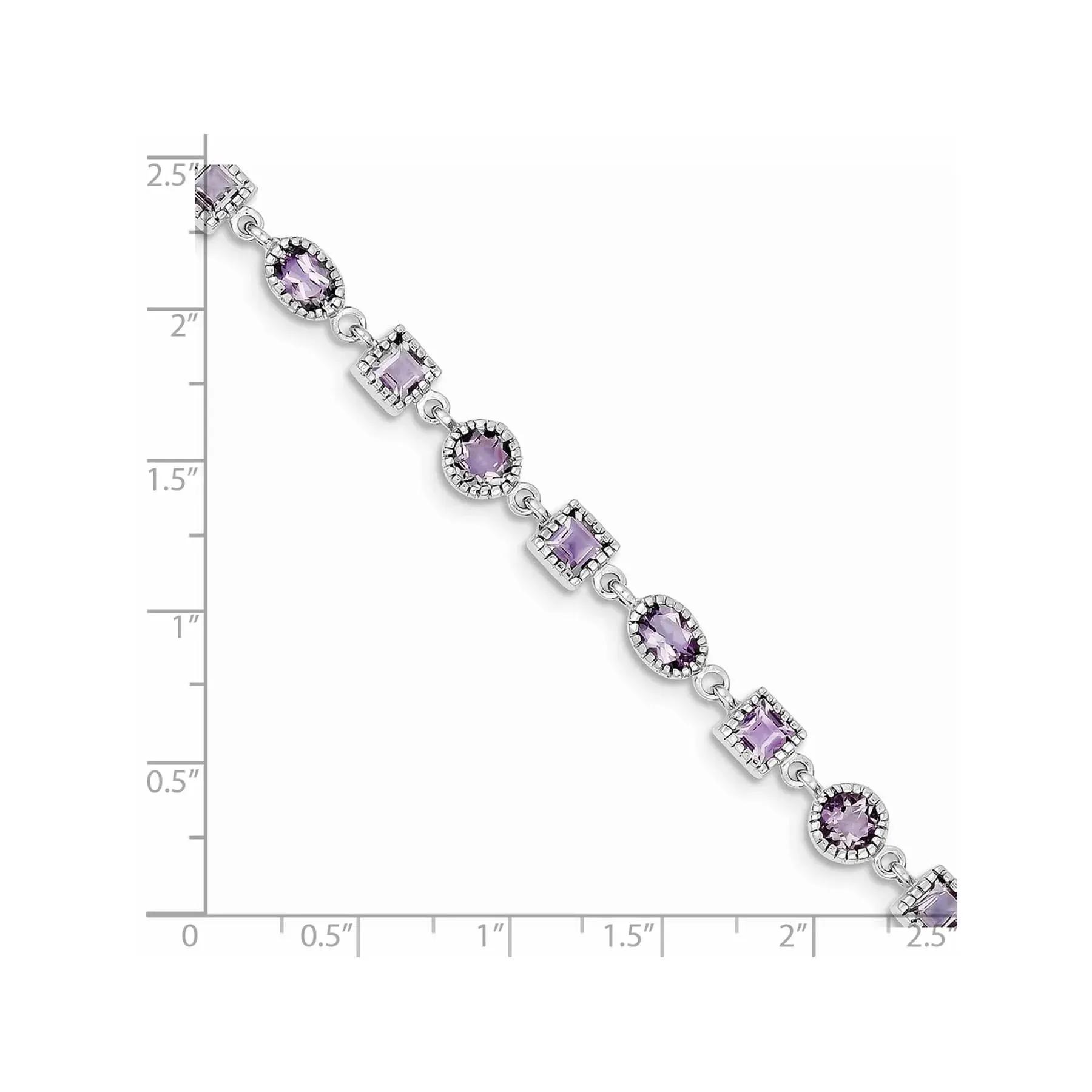 Natural Amethyst Silver Link Bracelet sold by Zulily product image thumbnail 3