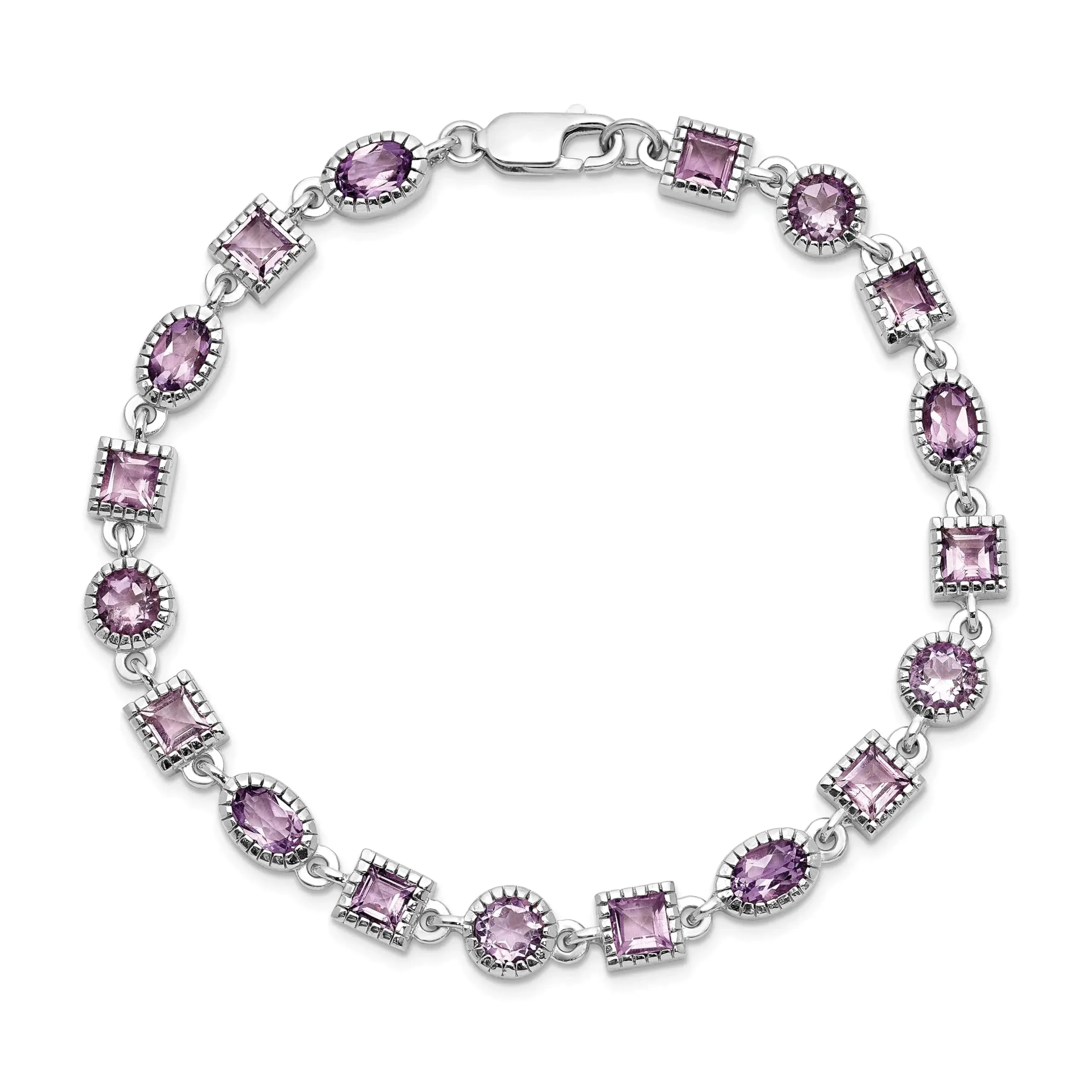 Natural Amethyst Silver Link Bracelet sold by Zulily product image thumbnail 4