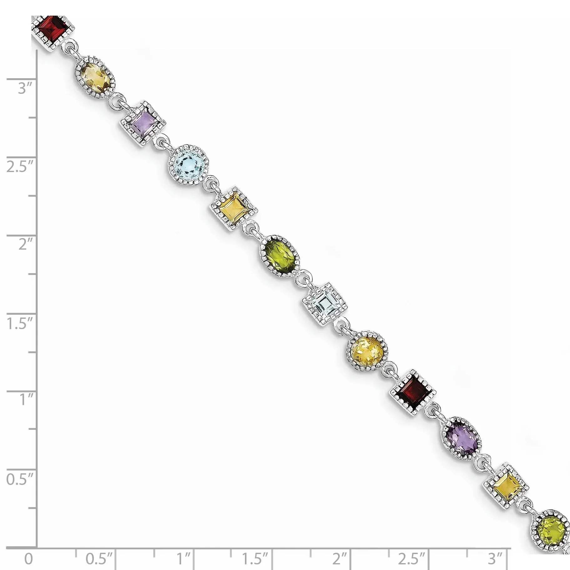 Natural Multi Stone Sterling Silver Birthstone Bracelet sold by Zulily product image thumbnail 5
