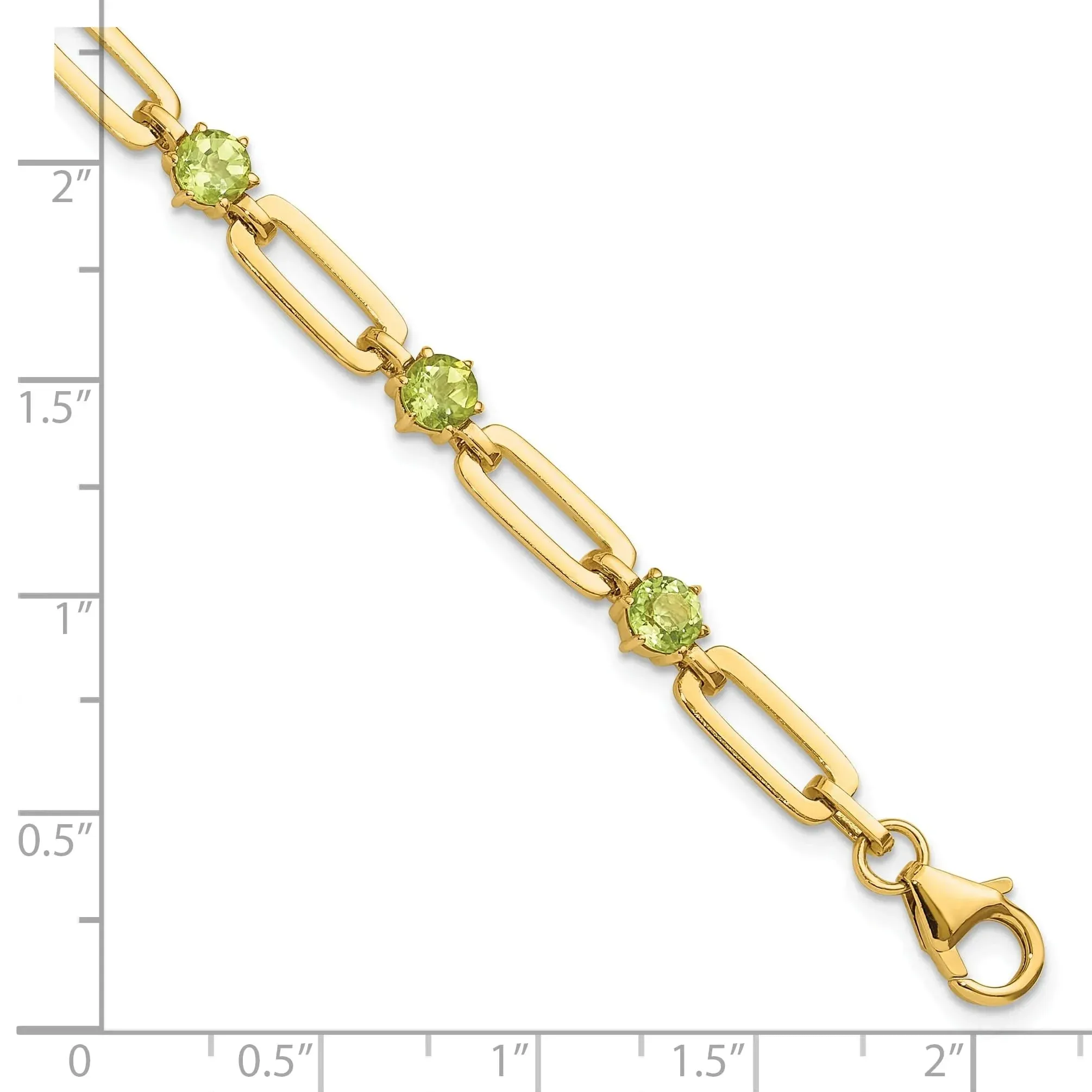 Genuine Green Peridot Paper Clip Sterling Silver Bracelet sold by Zulily product image thumbnail 5