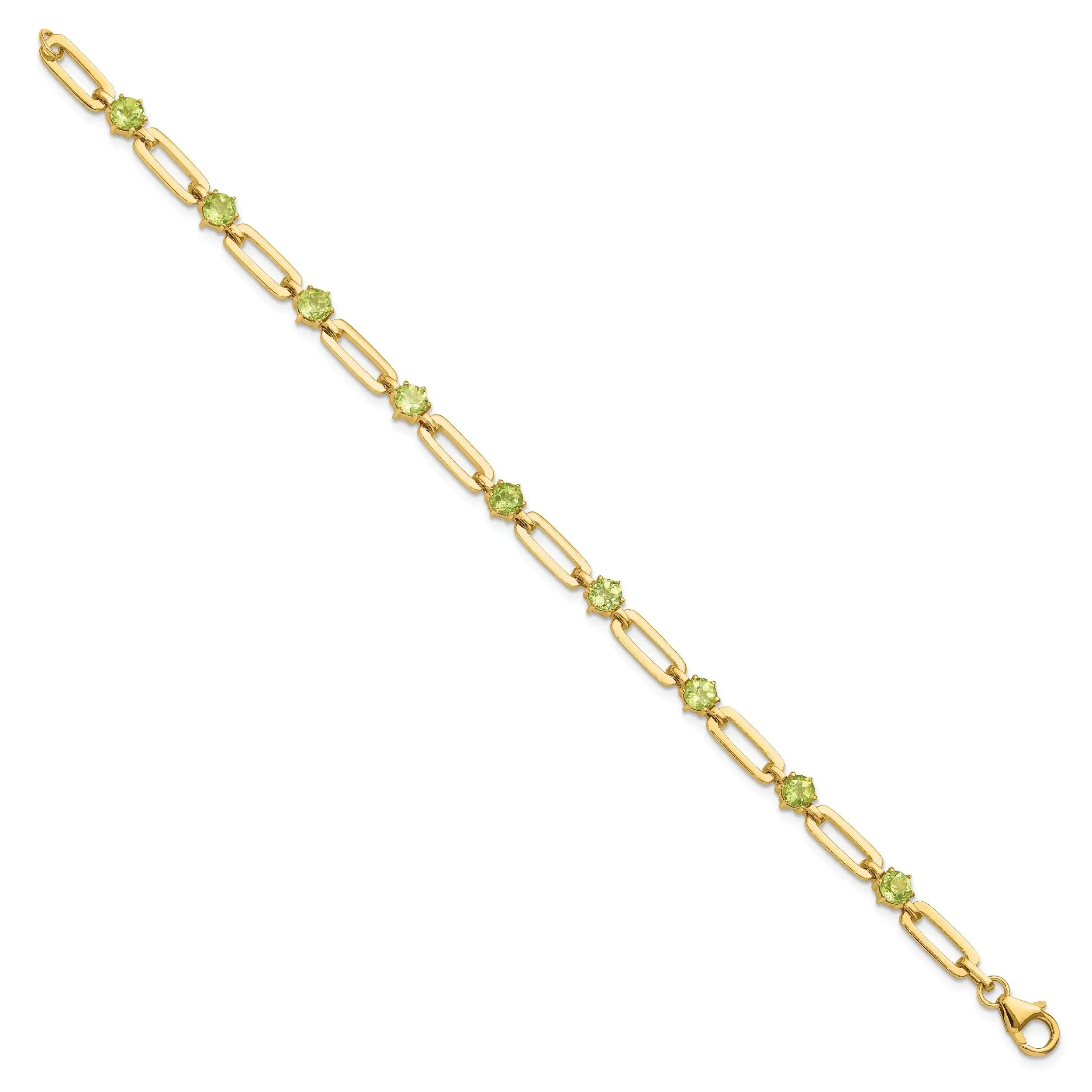 Genuine Green Peridot Paper Clip Sterling Silver Bracelet sold by Zulily product image thumbnail 3