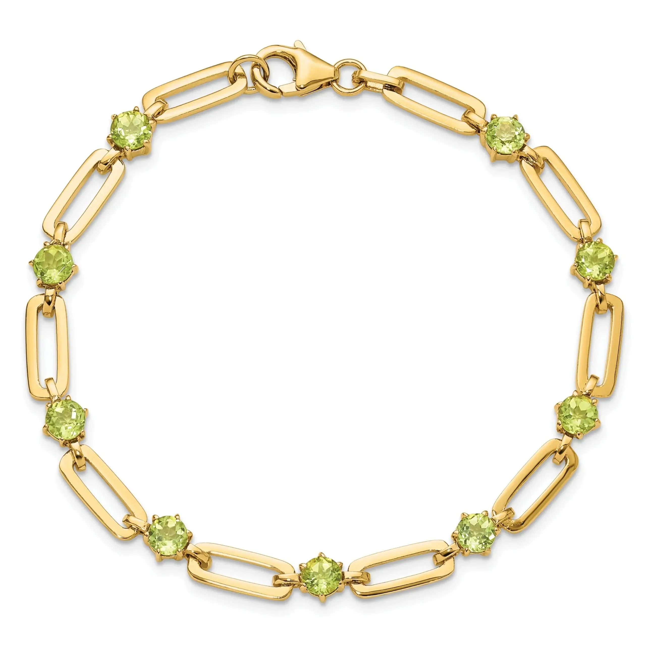 Genuine Green Peridot Paper Clip Sterling Silver Bracelet sold by Zulily product image thumbnail 4