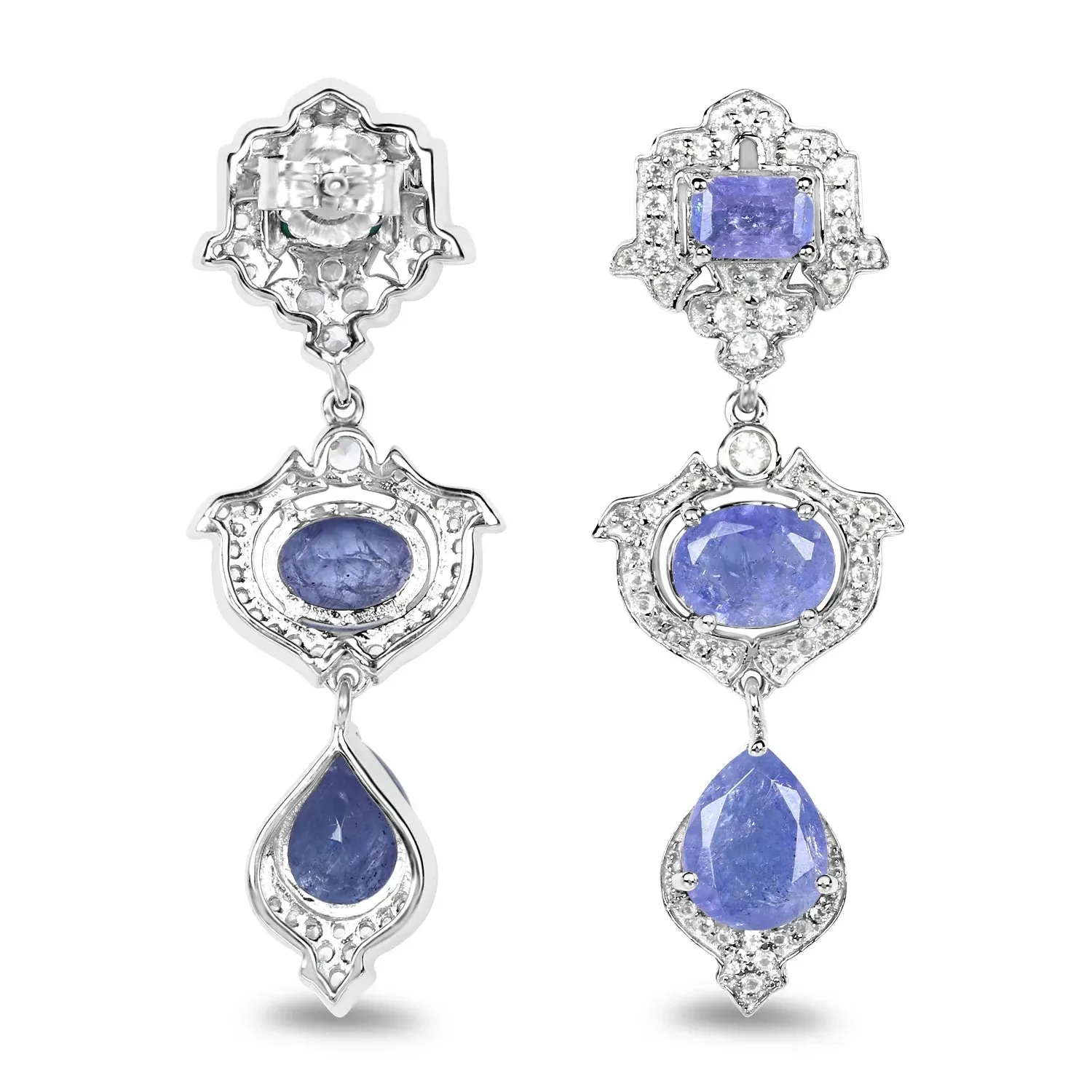 Violet Tanzanite Bezel Sterling Silver Drop Dangle Earrings sold by Zulily product image thumbnail 2
