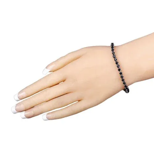 8.36 Ct Round Blue Sapphire Prong Sterling Silver Tennis Bracelet sold by Zulily product image thumbnail 2