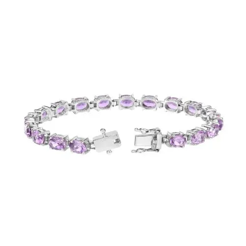 14.40 Ct Oval Purple Amethyst Prong Sterling Silver Tennis Bracelet sold by Zulily product image thumbnail 3