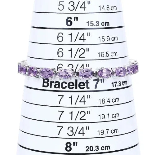 14.40 Ct Oval Purple Amethyst Prong Sterling Silver Tennis Bracelet sold by Zulily product image thumbnail 4