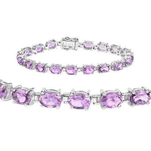 14.40 Ct Oval Purple Amethyst Prong Sterling Silver Tennis Bracelet sold by Zulily product image thumbnail 5