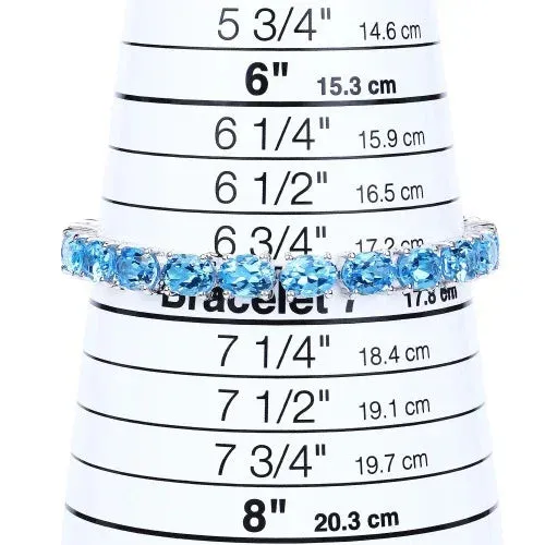 35.20 Ct Oval Swiss Blue Topaz Prong Sterling Silver Tennis Bracelet sold by Zulily product image thumbnail 5