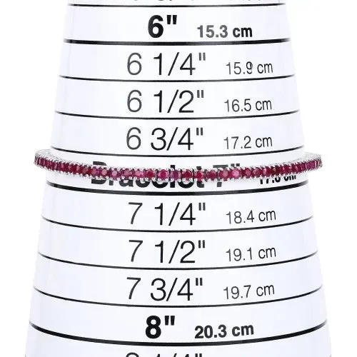 4.44 Ct Round Pink Ruby Prong Sterling Silver Tennis Bracelet sold by Zulily product image thumbnail 4