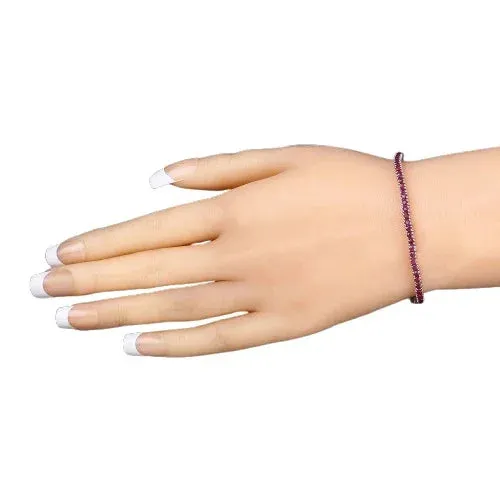 4.44 Ct Round Pink Ruby Prong Sterling Silver Tennis Bracelet sold by Zulily product image thumbnail 2