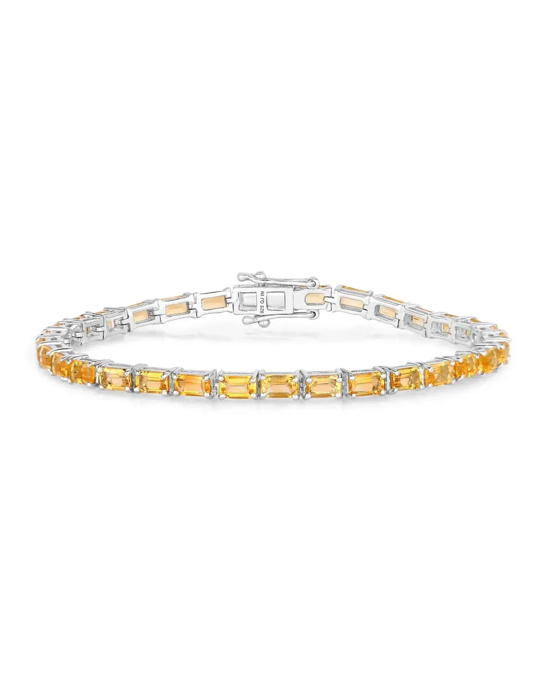 12.80 Ct Octagon Yellow Citrine Prong Sterling Silver Tennis Bracelet sold by Zulily